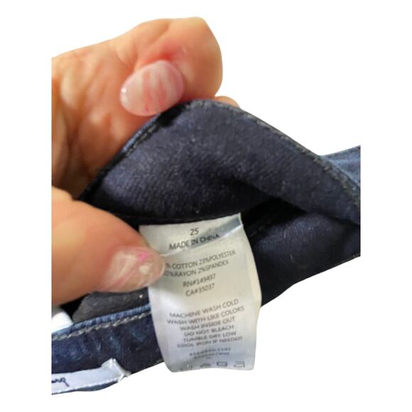 Sam Edelman The Kitten Raw Hem Mid Rise Skinny Jeans Size 25 Leopard Mob Wife - Picture 5 of 6